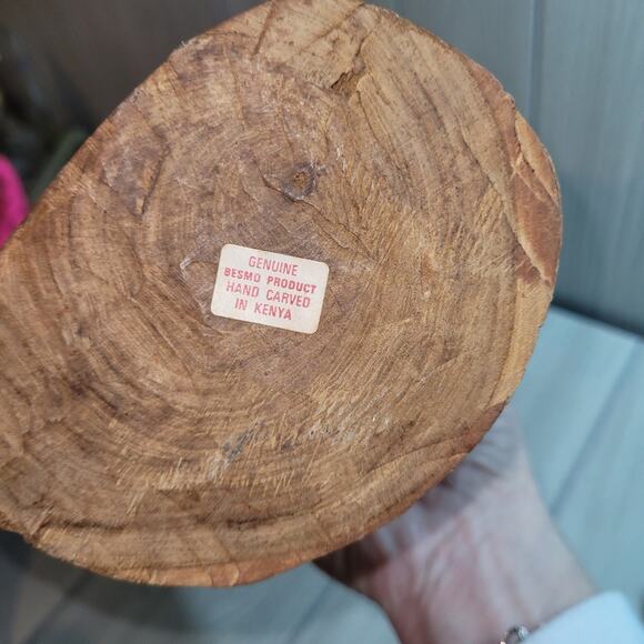 Vtg Handcarved Wooden Gazell Kenya Sculpture Besmo Figurine African MCM - Picture 5 of 7